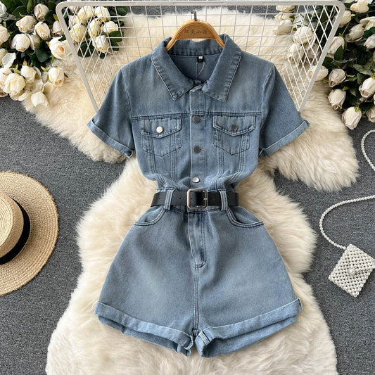 Denim Charm Jumpsuit