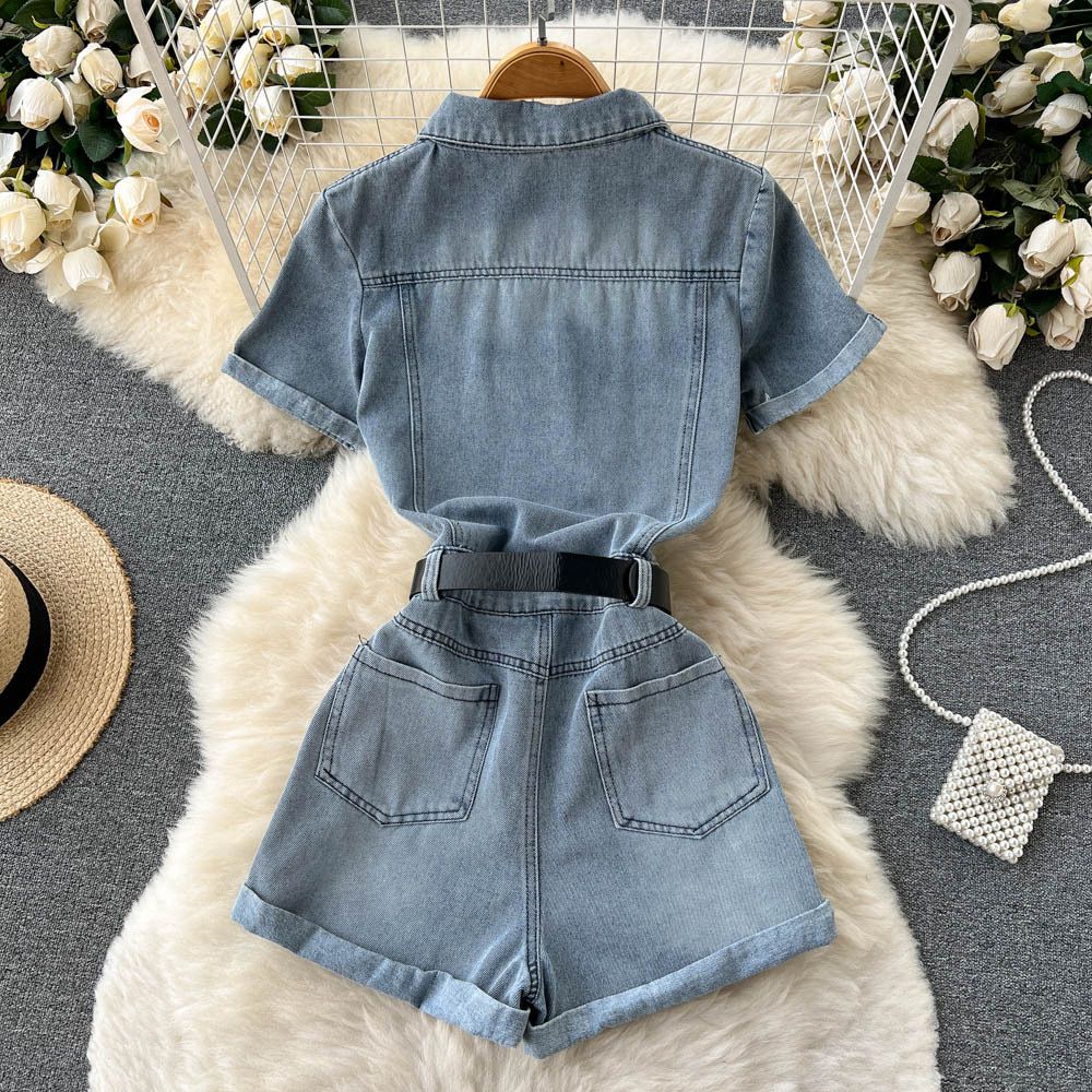 Denim Charm Jumpsuit