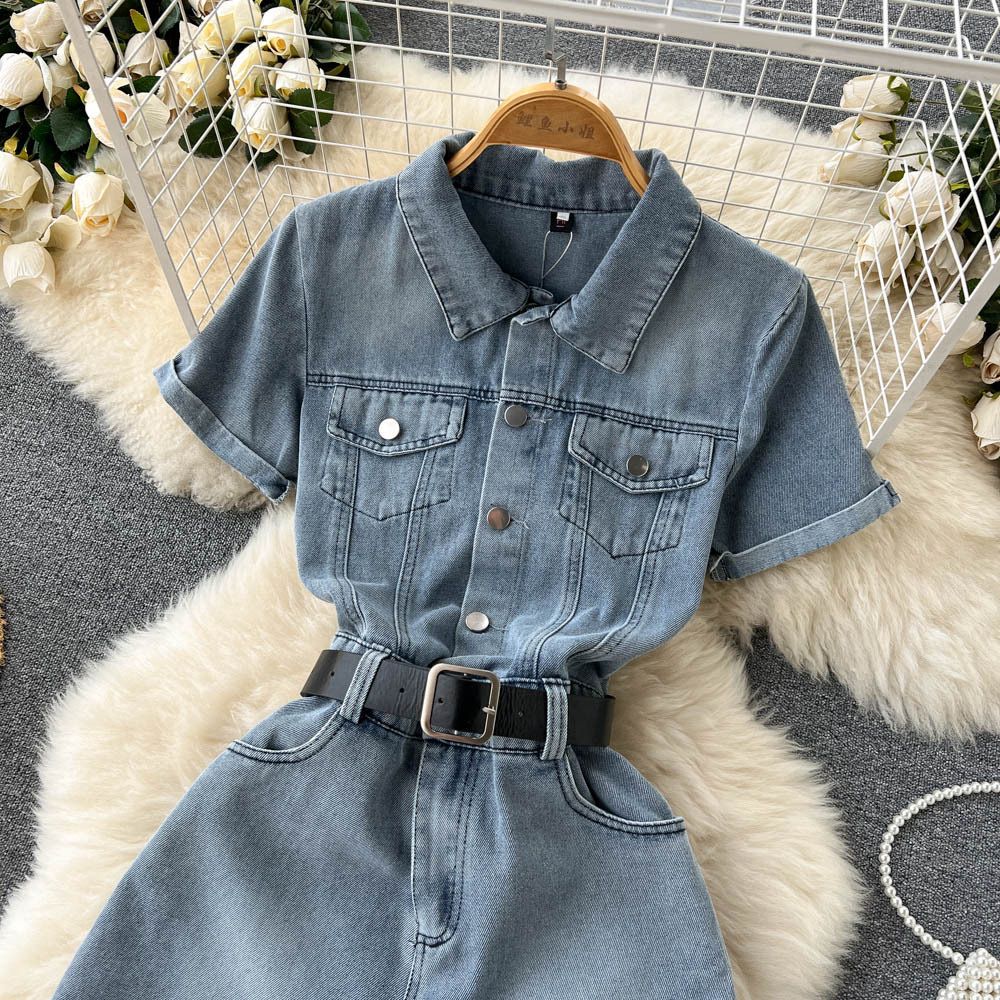 Denim Charm Jumpsuit