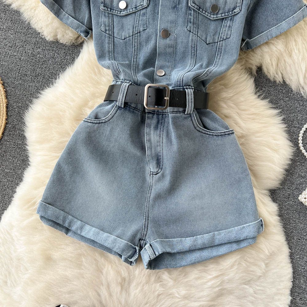 Denim Charm Jumpsuit